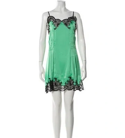 Pre-owned Rabanne Lace Pattern Mini Dress In Green
