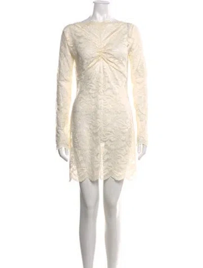 Pre-owned Rabanne Lace Pattern Mini Dress In Neutrals