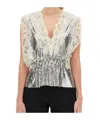 Rabanne Lace Sequin-embellished Sleeveless Top In Gray