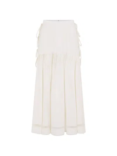 Rabanne Lace Side Bow Midi Skirt In Multi