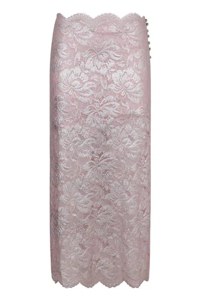 Rabanne Lace Skirt In Pink