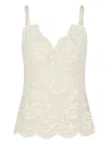 Rabanne Top In Pizzo Beige Semi Trasparente
