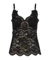 Rabanne Intricate Lace Top With Adjustable Spaghetti Straps In Black