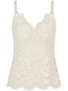 Rabanne Top In Pizzo Beige Semi Trasparente In White