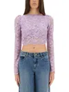 Rabanne Lace Top In Purple