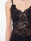 Rabanne Intricate Lace Top With Adjustable Spaghetti Straps In Black