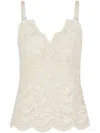Rabanne Top In Pizzo Beige Semi Trasparente In Neutrals
