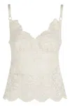 Rabanne Top In Pizzo Beige Semi Trasparente