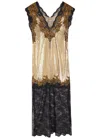 Rabanne Lace-trimmed Embellished Chainmail Gown In Brown