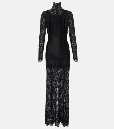 RABANNE LACE-TRIMMED MAXI DRESS