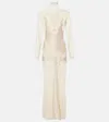 Rabanne Lace-trimmed Maxi Dress In Weiss