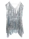 Rabanne Lace-trimmed Metallic Dress