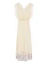 Rabanne Lace Inlay Sleeveless V-neck Midi Dress