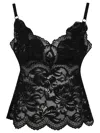 Rabanne Intricate Lace Top With Adjustable Spaghetti Straps In Black