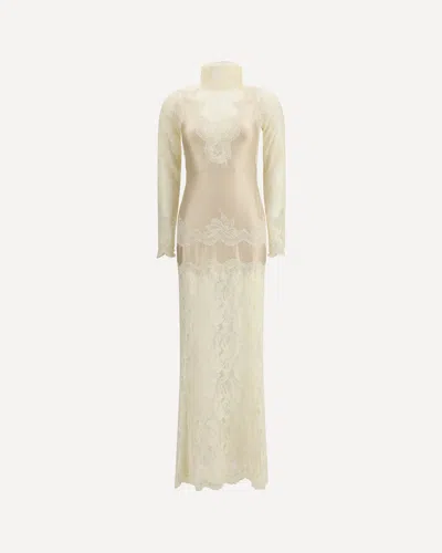 Rabanne Laced Ivory Long Dress In White