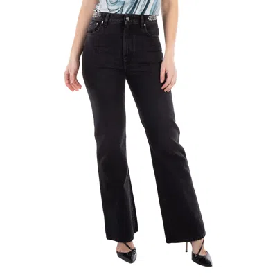 Rabanne Ladies Black 1969 Cotton Straight-leg Jeans In Animal Print