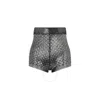 Rabanne Ladies Black Metallic Effect Ribbed Knit Shorts In Black
