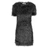 Rabanne Ladies Black Metallic-thread Short-sleeve Minidress In Black