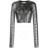 Rabanne Silver Stretch Acetate Blend Cardigan In Black