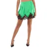 Rabanne Ladies Bright Green Jupe Satin Miniskirt In Green