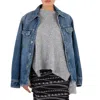 Rabanne Ladies Denim Stone Denim Shirt With 1969 Metal Discs Details In Blue
