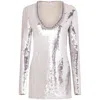 Rabanne Beaded-neckline Sequin-embellished Minidress In Grey