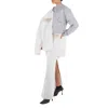 Rabanne Ladies Grey Stud-detail Organic Cotton Sweatshirt, Size Small