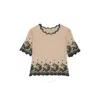 Rabanne Ladies Nude Floral Embroidered Blouse In Beige