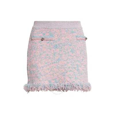 Rabanne Ladies Pink Jupe Tweed Mini Skirt