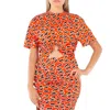 Rabanne Graphic-print Ring-embellished Top In Red
