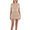 Rabanne Ladies Shiny Beige Stud-detailed Knitted Top
