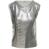 Rabanne Silver Mini Mesh Top In Silver Tone