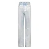 Rabanne Metallic High-rise Straight Pants In Silver Tone