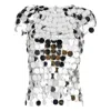 Rabanne The Iconic Silver Sparkle Discs Top Silver In Silver Tone