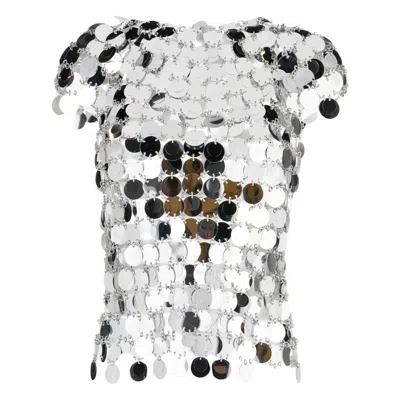 RABANNE RABANNE LADIES THE ICONIC SILVER SPARKLE DISCS TOP