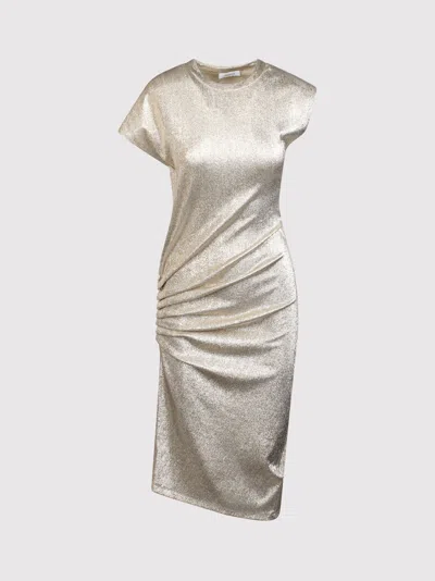 Rabanne Side Gathered-detail Midi Dress In White