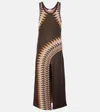 Rabanne Brown Lurex Jacquard Dress In Braun