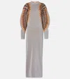 Rabanne Intarsia Metallic-knit Maxi Dress In Silver