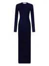 Rabanne Studded Long-sleeve Wool Maxi Dress In Black