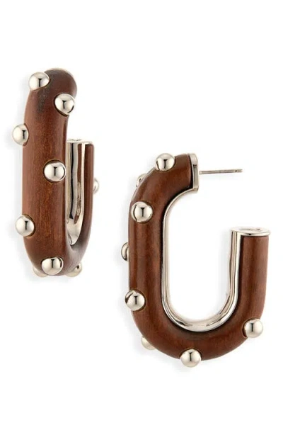 Rabanne Large Link Earrings In Brown