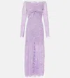 Rabanne Lace Off-the-shoulder Dress In Purple