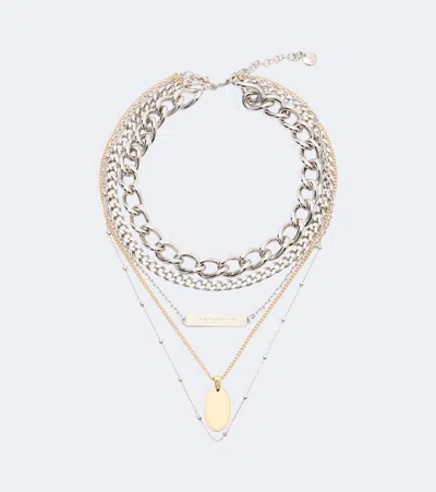 Rabanne Layered Chain Necklace In Silver