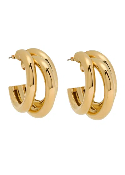 Rabanne Layered Hoop Earrings In Gold