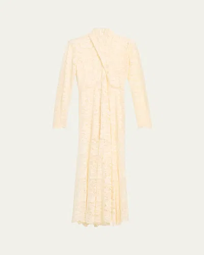 Rabanne Layered Lace Maxi Dress In Neutral