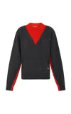 Rabanne Layered Wool-cashmere Sweater In Gray