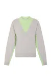 Rabanne Layered Wool-cashmere Sweater In Gray