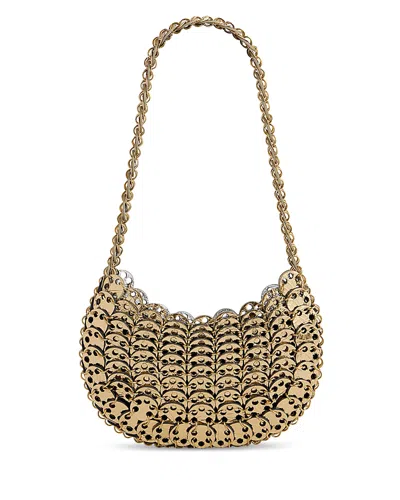 Rabanne Leather & Metal Disc Handbag In Gold