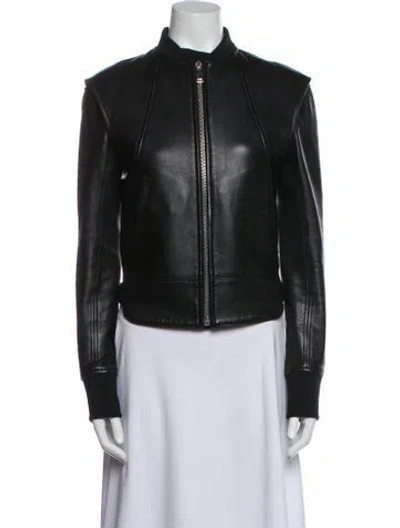 Pre-owned Rabanne Leather Biker Jacket In Black