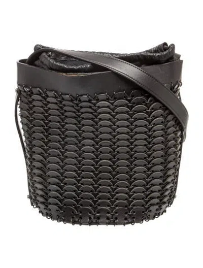 Pre-owned Rabanne Leather Bucket Bag In Black