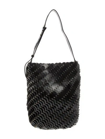 Pre-owned Rabanne Leather Bucket Bag In Black